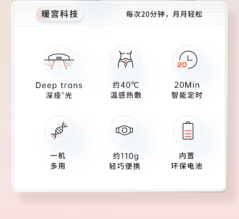 暖宮腰帶女生月經(jīng)生理期大姨媽神器光子理療保暖熱敷肚子痛護(hù)腰(圖2)
